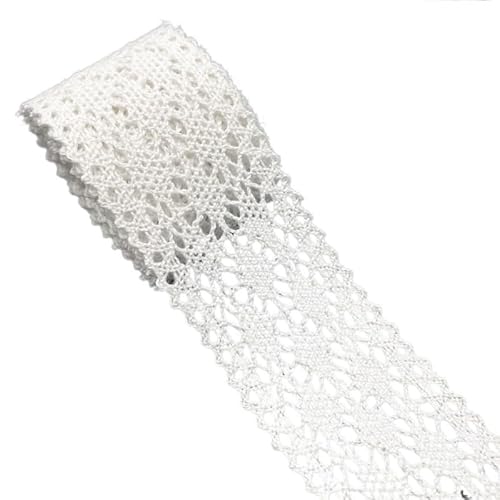 Spitzenband 10mm-50mm 2 Yards weißes Baumwoll-Spitzenband for Bekleidung, Nähen, Stoffbesatz, gehäkeltes, handgefertigte Accessoires(13) von JIASHUNHE