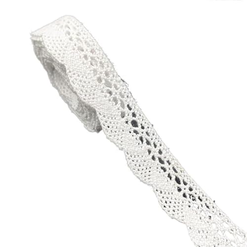 Spitzenband 10mm-50mm 2 Yards weißes Baumwoll-Spitzenband for Bekleidung, Nähen, Stoffbesatz, gehäkeltes, handgefertigte Accessoires(19) von JIASHUNHE