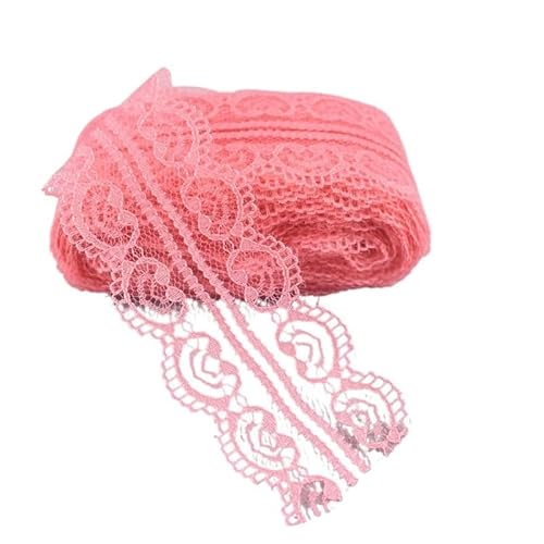 Spitzenband 10yards Doppel herzförmige Spitze Band Handarbeiten 45MM Trim DIY Nähen Stickerei Stoff Handwerk Zubehör(Watermelon Red) von JIASHUNHE