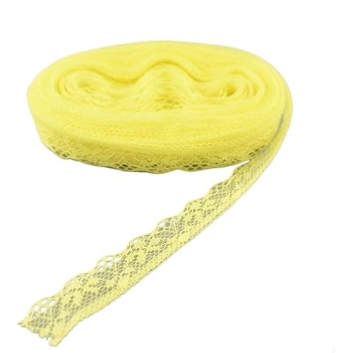 Spitzenband 10yards Spitzenstoff Weißes Spitzenband 1,8CM DIY Schmuck/Kleidung/Hochzeitsdekorationen/Spitzenstoff Spitzenbesatz Kleid(Yellow) von JIASHUNHE