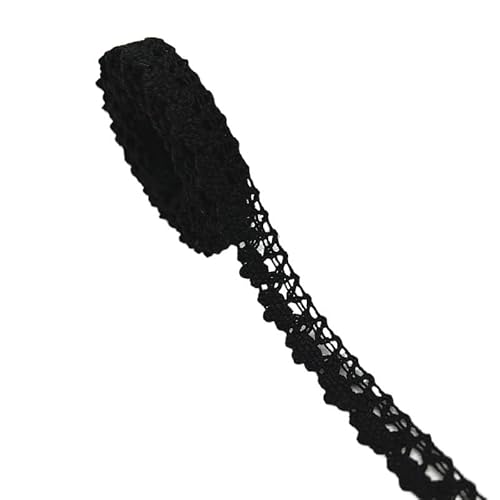 Spitzenband 2 Yards schwarzes Spitzen-Baumwoll-Spitzenband for Bekleidung, Nähen, Stoffbesatz, gehäkeltes Baumwoll-Spitzenband, handgefertigte Accessoires(21) von JIASHUNHE