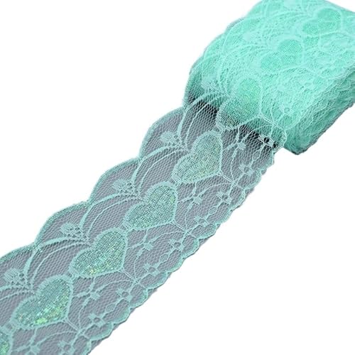 Spitzenband 5 10 Yards 75 mm dünne, glänzende Bandborte, Stickerei, Spitze, Stoff, Nähen, Kleid, Vorhang, Heimtextilien, Klebeband, DIY, Hochzeit, Basteln, Dekoration(Green,10码_75MM WIDE) von JIASHUNHE