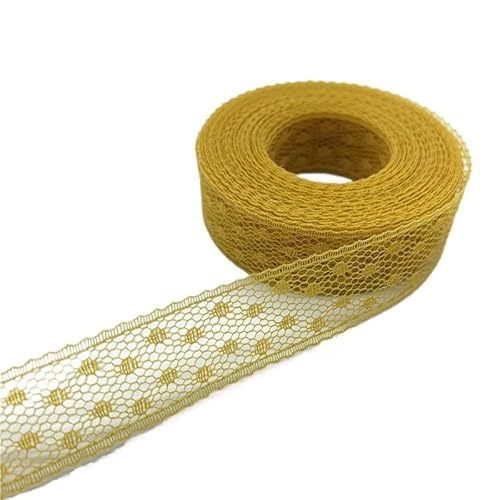 Spitzenband 5 Yards 15 mm Spitzenband, bilaterales Kunsthandwerk, bestickter Netz-Spitzenbesatz for Nähen von Stoffband, Rock-Zubehör(07) von JIASHUNHE
