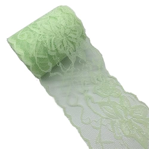 Spitzenband 5 Yards 80 mm Spitzenband, Kunsthandwerk, besticktes Spitzenbesatzband, handgefertigte Spitzendekorationen, DIY-Nähstoff, Spitzenstoff(Light Green) von JIASHUNHE