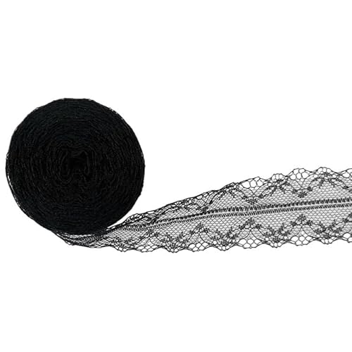 Spitzenband DIY handgemachte Handwerke aushöhlen Blumen 40 mm Spitzenband Geschenkverpackung schwarz weiß beige rot rosa blau Band(Noir) von JIASHUNHE