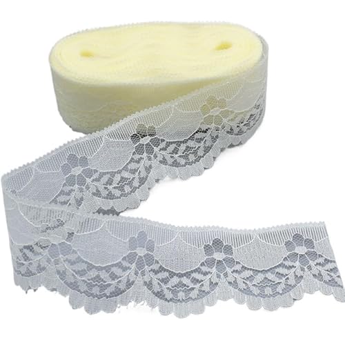 Spitzenband Spitzenstickerei / 5–10 Yards lang, 40 mm breit, DIY Nähen, Kleidung, Spitzenband, Schmuckzubehör(Beige,5 yards) von JIASHUNHE