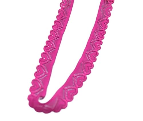 Spitzenband Stretch-elastisches Spitzenband, elastischer Spitzenbesatz, DIY-Handwerk, Spitzenstoff for Nähen von Kleidung, Unterwäsche, Bastelzubehör(Rose,10 Yards) von JIASHUNHE