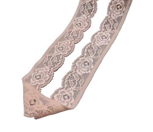 Spitzenband Stretch elastisches Spitzenband Spitzenstoff Elastizität Spitzenbesatz bestickt for Nähen von Kleidung Unterwäsche Zubehör(Coral,10 Yards) von JIASHUNHE