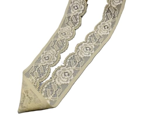 Spitzenband Stretch elastisches Spitzenband Spitzenstoff Elastizität Spitzenbesatz bestickt for Nähen von Kleidung Unterwäsche Zubehör(Yellow,10 Yards) von JIASHUNHE