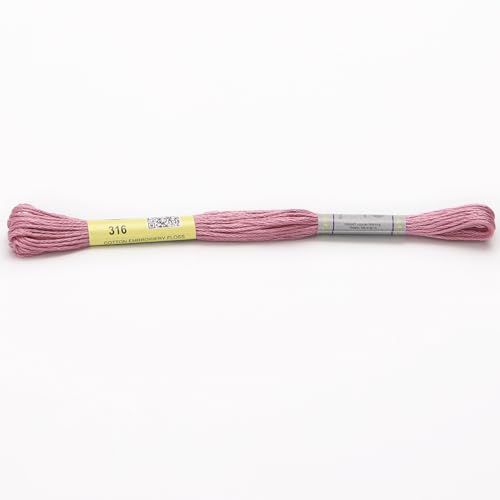 Stickgarn 12 Stränge, 8 Meter, Sticktwist aus merzerisierter Baumwolle, Kreuzstichgarn, 22 Farben erhältlich(316) von JIASHUNHE