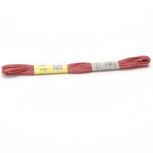 Stickgarn 12 Stränge, 8 Meter, Sticktwist aus merzerisierter Baumwolle, Kreuzstichgarn, 22 Farben erhältlich(3722) von JIASHUNHE