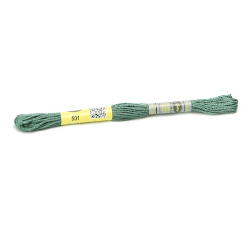 Stickgarn 12 Stränge 8 Meter Sticktwist aus merzerisierter Baumwolle, Kreuzstichgarn, 26 Farben erhältlich(501) von JIASHUNHE