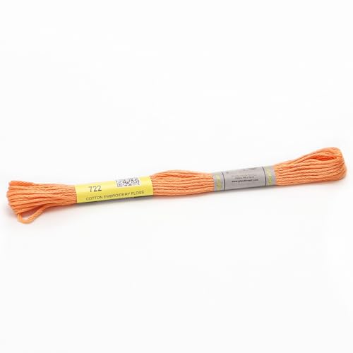 Stickgarn 12 Stränge mit 8,7 Yards doppelter merzerisierter Baumwollseide, Kreuzstich-Stickgarn, 22 Farben erhältlich(722) von JIASHUNHE
