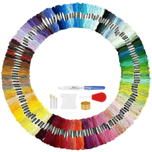 Stickgarn 150 Stück zufällige Farben, Stickgarn, DIY-Seidenlinie, Astfäden, ähnliches Garn, Zahnseide, Knäuel, Kreuzstichgarn von JIASHUNHE