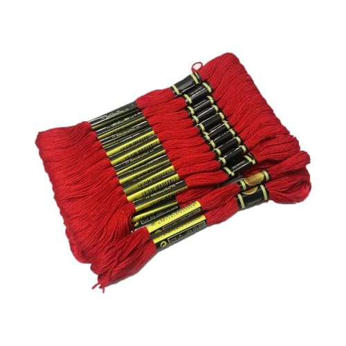 Stickgarn 24 Stränge, mehrfarbig, Stickgarn, Zahnseide, lange Fasern, Kreuzstich, DIY, Nähen, Basteln(Red) von JIASHUNHE