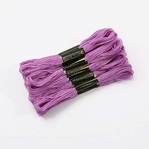 Stickgarn 5 Teile/los Ähnliche Kreuzstich Baumwolle Stickgarn Floss Nähen Stränge Handwerk(Purple) von JIASHUNHE
