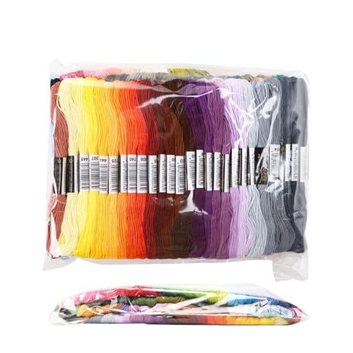 Stickgarn 50/100/150/200/447 Stück Kreuzstich-Polyester-Stickgarn, Heimnähen, Bastelgarn, 8 Meter pro Strang, keine sich wiederholenden Farben(100 Colors No Repeat) von JIASHUNHE