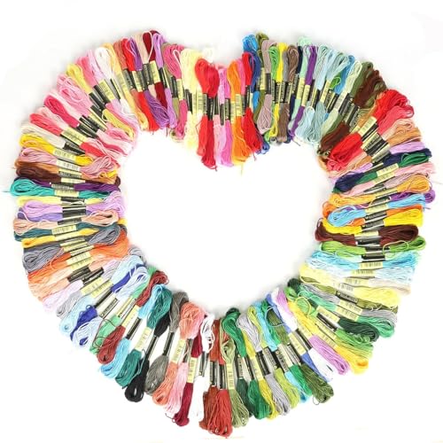 Stickgarn 50/100 stücke Mix Farbe Kreuz Stich Baumwolle Stickgarn 7,5 Meter pro for Kits stich Nähen Zubehör(Style 2 100pcs) von JIASHUNHE