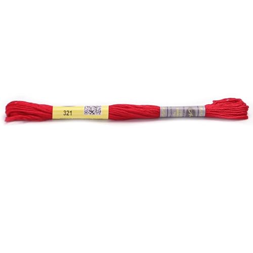 Stickgarn Diagrammspalte, 12 Stränge, 8 Meter, Sticktwist aus merzerisierter ägyptischer Baumwolle, Kreuzstichgarn, 23 Farben erhältlich(321) von JIASHUNHE