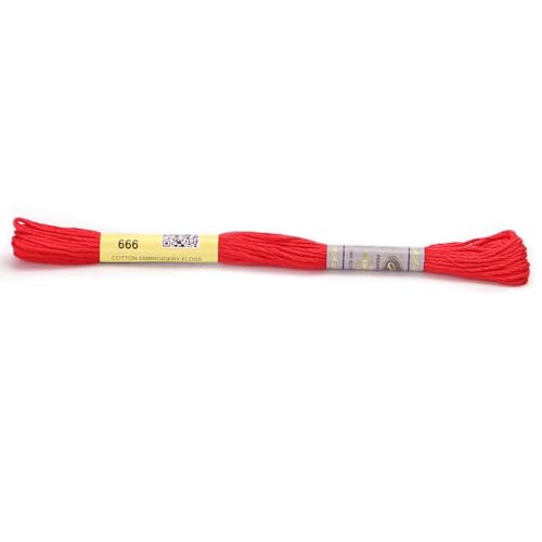 Stickgarn Diagrammspalte, 12 Stränge, 8 Meter, Sticktwist aus merzerisierter ägyptischer Baumwolle, Kreuzstichgarn, 23 Farben erhältlich(666) von JIASHUNHE