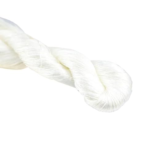 Stickgarn Maulbeerseide-Stickgarn, Floss-Garn, 16/2 Su, Seide, Artisan-Threads, Garne, Weiß, Creme, Schwarz, Farbe 118(118-2 white,400 meter) von JIASHUNHE