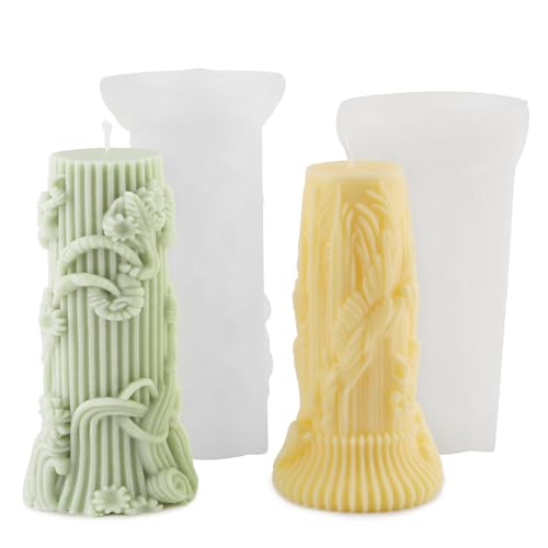 2 Stück Kerzenformen Silikon zum Gießen, Kerzen Formen Silikon, Zylindrische Kerzenform Römische Säule, Einfache Freigabe, Kerzengießformen, für Duftkerzen, Heimdekorationen 2 Stück Kerzenformen Silikon zum Gießen, Kerzen Formen Silikon, Zylindrische Kerzenform Römische Säule, Einfache Freigabe, Kerzengießformen, für Duftkerzen, Heimdekorationen von JIASI&JIESY