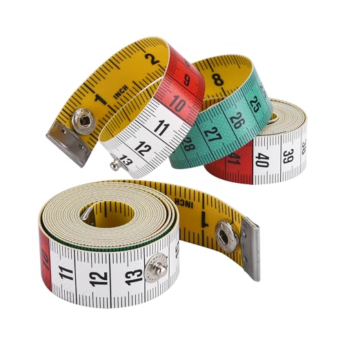 2 Stück Schneidermaßband, Körpermaßband, Masband Körpermaße, Farbiges Doppelseitiges Maßband Nähen 150 cm 60 zoll, Schneider Maßband, Bandmaß mit Knopf, für Schneider Handwerker und körpermaße 2 Stück Schneidermaßband, Körpermaßband, Masband Körpermaße, Farbiges Doppelseitiges Maßband Nähen 150 cm 60 zoll, Schneider Maßband, Bandmaß mit Knopf, für Schneider Handwerker und körpermaße von JIASI&JIESY