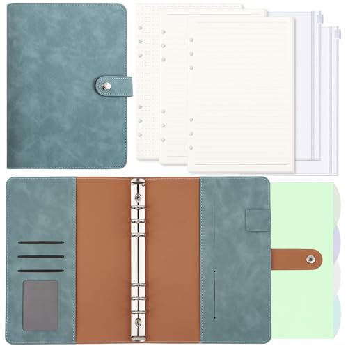Ringbuch A5 Nachfüllbar, PU Leder Binder Notizbuch mit 135 Blättern Nachfüllpapier, Notizbuch Din A5 Ringbuch, Ringbuchmappe A5 Organizer Ringbuch, 6 Ringe, für Schulnotizen, Reisetagebücher, Planer Ringbuch A5 Nachfüllbar, PU Leder Binder Notizbuch mit 135 Blättern Nachfüllpapier, Notizbuch Din A5 Ringbuch, Ringbuchmappe A5 Organizer Ringbuch, 6 Ringe, für Schulnotizen, Reisetagebücher, Planer von JIASI&JIESY