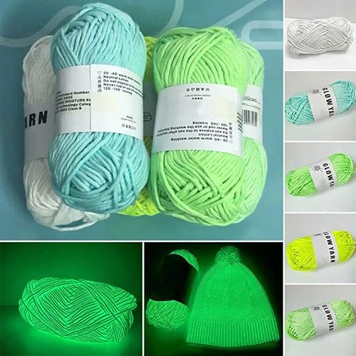 JIAWEIIY Leuchtende Wolle DIY Woven Handgestrickte Polyester DIY Garn Glow in the Dark Woolen (C) von JIAWEIIY