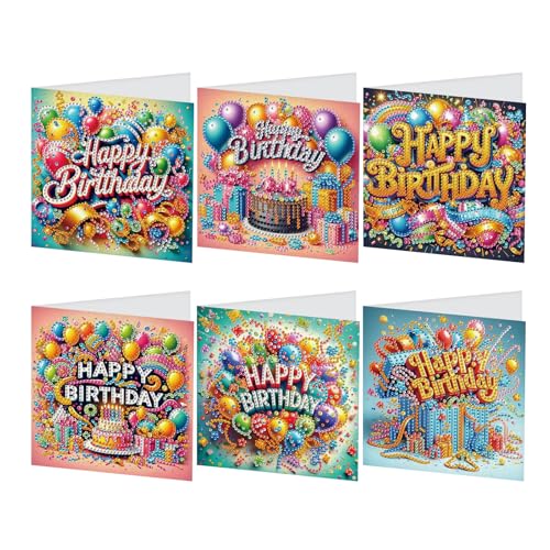 JICFDAO 6 Stück Diamond Painting Geburtstagskarten Set 30x15cm Diamant Malerei Grußkarten Geburtstag Glückwunschkarte Geburtstag Karte mit Umschlägen Happy Birthday Karten für Freunde Familie Geschenk JICFDAO 6 Stück Diamond Painting Geburtstagskarten Set 30x15cm Diamant Malerei Grußkarten Geburtstag Glückwunschkarte Geburtstag Karte mit Umschlägen Happy Birthday Karten für Freunde Familie Geschenk von JICFDAO