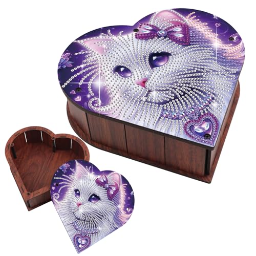 JICFDAO DIY Diamond Painting Herzförmige Aufbewahrungsbox 19.9x19.9x6cm Diamant Painting Lagerbox Multifunktionaler Schreibtisch-Organizer Holzbox mit Deckel zur Aufbewahrung und Dekoration Katze JICFDAO DIY Diamond Painting Herzförmige Aufbewahrungsbox 19.9x19.9x6cm Diamant Painting Lagerbox Multifunktionaler Schreibtisch-Organizer Holzbox mit Deckel zur Aufbewahrung und Dekoration Katze von JICFDAO