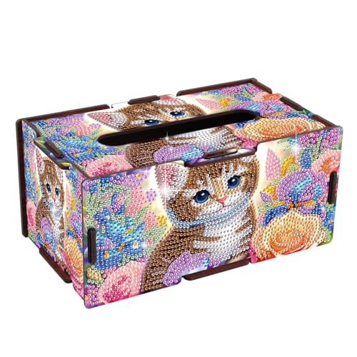 JICFDAO DIY Diamond Painting Taschentücherbox 22.5x12.7x10.5cm Papiertaschentücher Box mit Entnehmbarem Deckel DIY Rechteckige Tücherbox Taschentuchspender aus Holz Handwerk für Heimdekoration Katze JICFDAO DIY Diamond Painting Taschentücherbox 22.5x12.7x10.5cm Papiertaschentücher Box mit Entnehmbarem Deckel DIY Rechteckige Tücherbox Taschentuchspender aus Holz Handwerk für Heimdekoration Katze von JICFDAO