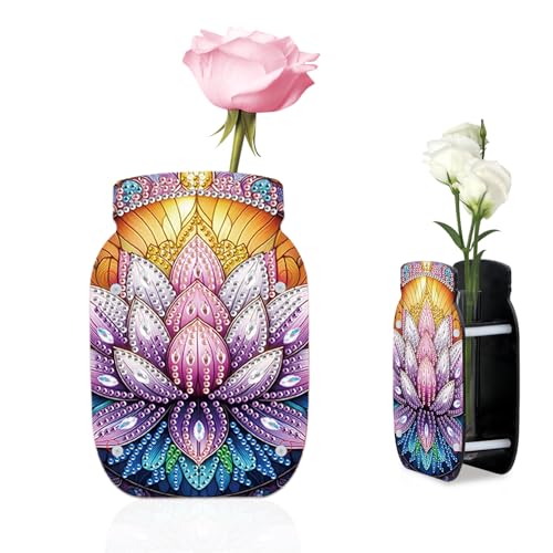 JICFDAO Diamond Painting Aufsteller Vase 10x15cm Diamant Malerei Kleine Moderne Vasen Acrylic Blumenvase für Blumenarrangements Heimdekor für Home Wohnzimmer Esstisch Büro Einweihungsgeschenk Lotus JICFDAO Diamond Painting Aufsteller Vase 10x15cm Diamant Malerei Kleine Moderne Vasen Acrylic Blumenvase für Blumenarrangements Heimdekor für Home Wohnzimmer Esstisch Büro Einweihungsgeschenk Lotus von JICFDAO