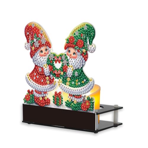 JICFDAO Diamond Painting Kerzenhalter 12x13.2cm Diamant Malerei Kerzenleuchter Acryl Kerzenteller Kerzenständer für Hochzeit Wohnzimmer Adventskranz Kommunions Taufkerzen Weihnachtsdeko Geschenk von JICFDAO