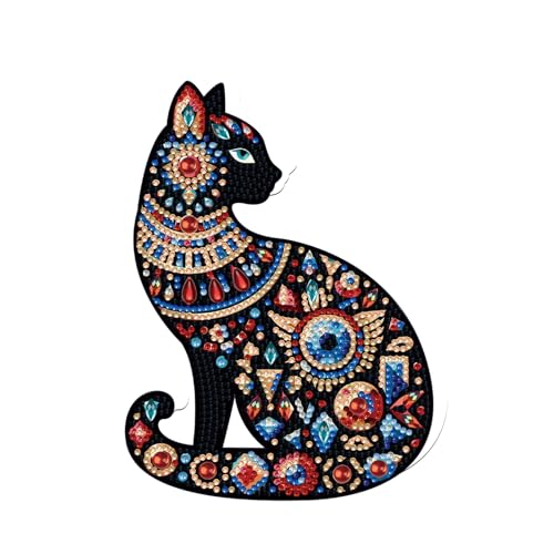 JICFDAO Diamond Painting Ornamente Tiere 139x190mm Diamond Painting Desktop Deko Katzen Diamant Malerei Tischdeko Tiere Malen nach Zahlen Geschenke für Anfänger Zuhause Büro Dekoration Handwerk Mosaik von JICFDAO