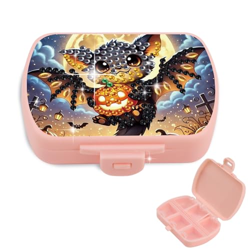 JICFDAO Diamond Painting Pillendose 9x6.2x2.5cm Kleine Tablettenbox Medikamentenbox mit 6 Fächer Pillenhalter Tablettendose für Geldbörse Pillenetui für Tägliche Camping und Reise Halloween Fledermaus JICFDAO Diamond Painting Pillendose 9x6.2x2.5cm Kleine Tablettenbox Medikamentenbox mit 6 Fächer Pillenhalter Tablettendose für Geldbörse Pillenetui für Tägliche Camping und Reise Halloween Fledermaus von JICFDAO