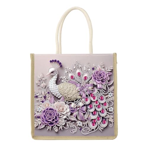 JICFDAO Diamond Painting Tragetasche 26x26.5cm Multifunktionale Handtasche Einkaufstaschen Umhängetasche Tote Bag Tasche Schultertasche Stofftasche für Frauen Täglicher Gebrauch Wiederverwendbar Pfau JICFDAO Diamond Painting Tragetasche 26x26.5cm Multifunktionale Handtasche Einkaufstaschen Umhängetasche Tote Bag Tasche Schultertasche Stofftasche für Frauen Täglicher Gebrauch Wiederverwendbar Pfau von JICFDAO