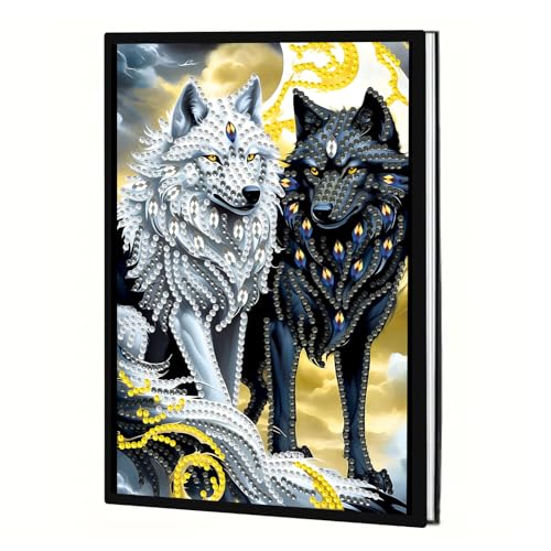 JICFDAO Notizbuch A5 Diamond Painting Wolf 145x210mm Diamond Painting Notebook Crystal Art Notizbuch Mond Tagebuch Diamant Notizblock für Erwachsene Skizzenbuch Journal Diary Büro Geschenk für Freunde JICFDAO Notizbuch A5 Diamond Painting Wolf 145x210mm Diamond Painting Notebook Crystal Art Notizbuch Mond Tagebuch Diamant Notizblock für Erwachsene Skizzenbuch Journal Diary Büro Geschenk für Freunde von JICFDAO