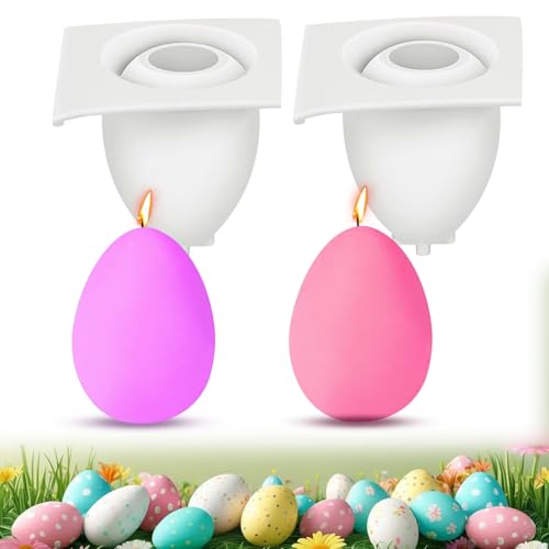 2 PCS Silikonform Ostern Kerzen Eierform Silikonformen Gießformen Ostereier Giessformen Silikon DIY Kerzenform Silikon Ostereierform Kerzenform Seifenform Gießformen für Ostern Dekorationen von JIEBAO