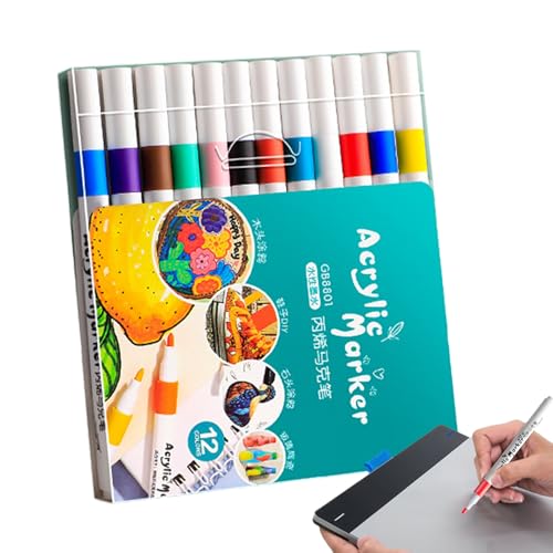 JIEBWCHA 24 Stifte Zum Bemalen, Acrylmarker Set Wasserfest, Stoffmarker, Acrylstifte Für Steine Wasserfest, Multimarker Stifte, Deckender Acrylstifte Für Holzs, Glas, Leinwand, Ostergeschenke Kinder JIEBWCHA 24 Stifte Zum Bemalen, Acrylmarker Set Wasserfest, Stoffmarker, Acrylstifte Für Steine Wasserfest, Multimarker Stifte, Deckender Acrylstifte Für Holzs, Glas, Leinwand, Ostergeschenke Kinder von JIEBWCHA