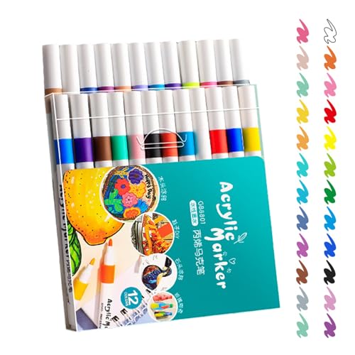 JIEBWCHA 24 Stifte Zum Bemalen, Acrylmarker Set Wasserfest, Stoffmarker, Acrylstifte Für Steine Wasserfest, Multimarker Stifte, Deckender Acrylstifte Für Holzs, Glas, Leinwand, Ostergeschenke Kinder JIEBWCHA 24 Stifte Zum Bemalen, Acrylmarker Set Wasserfest, Stoffmarker, Acrylstifte Für Steine Wasserfest, Multimarker Stifte, Deckender Acrylstifte Für Holzs, Glas, Leinwand, Ostergeschenke Kinder von JIEBWCHA