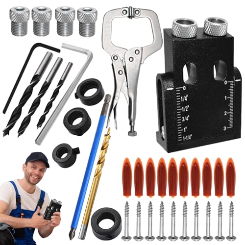 JIEBWCHA Angle Hole Drill Jig, Drill Jig für abgewinkelte Löcher - Bohrhandbuch Puncher Locator - Tragbares Werkzeug 15 ° Winkel Jig Kit präziser -Locator für genaue Taschenlöcher JIEBWCHA Angle Hole Drill Jig, Drill Jig für abgewinkelte Löcher - Bohrhandbuch Puncher Locator - Tragbares Werkzeug 15 ° Winkel Jig Kit präziser -Locator für genaue Taschenlöcher von JIEBWCHA
