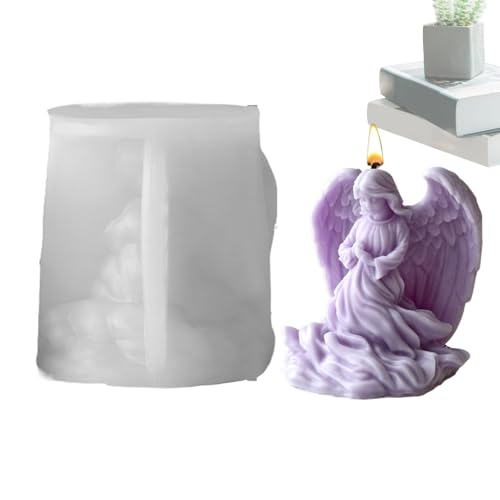JIEBWCHA Engel Kerzenform - 3D Engelsfigur Duftgipsformen | Silikon Gießform Für Dessert Harz Bastelbedarf Kerzen Schokoladen Herstellung von JIEBWCHA
