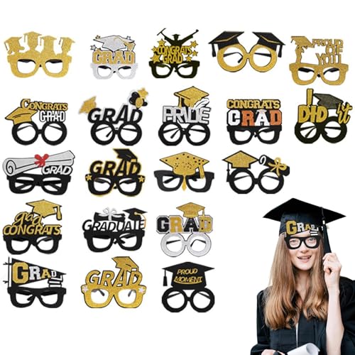 JIEBWCHA Grades Photo Requisiten, Abschlussgläser - Abschlussbrille Klasse von 2025,Decorative Grad Brillenstand Party Gefälligkeiten für Fotoshooting, Kinder und Studenten von JIEBWCHA