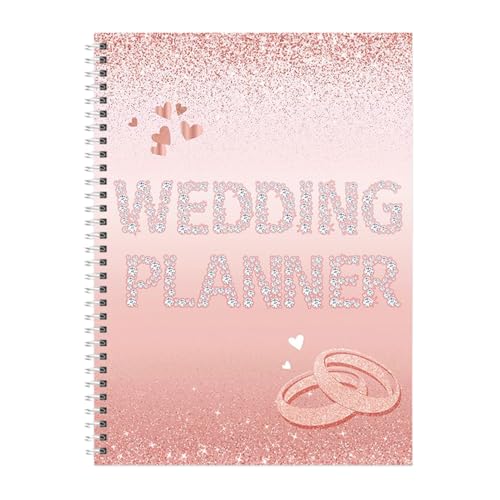 JIEBWCHA Hochzeitsplanungsbuch – funkelnder Hochzeitsplaner, detailliertes Erinnerungsbuch mit Checkliste für Budget-Management, Verlobung, Jubiläen von JIEBWCHA