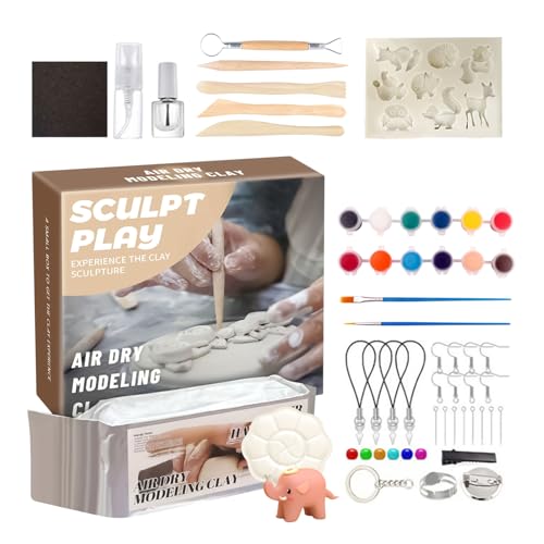 JIEBWCHA Lufttrocknendes Knete Set,Sichere Weiche 12-Farben Lufttrocknende Modelliermasse Mit Farben | Keramik & Töpferei Zubehör Für Weihnachten Halloween Valentinstag Geburtstag Familie Schule JIEBWCHA Lufttrocknendes Knete Set,Sichere Weiche 12-Farben Lufttrocknende Modelliermasse Mit Farben | Keramik & Töpferei Zubehör Für Weihnachten Halloween Valentinstag Geburtstag Familie Schule von JIEBWCHA