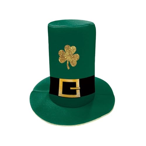 JIEBWCHA St. Patricks Partyhut, irische Kopfbedeckung, , Foto-Requisiten, Partyzubehör, grüne Baumspitze, Kostümzubehör für Erwachsene und Jugendliche von JIEBWCHA