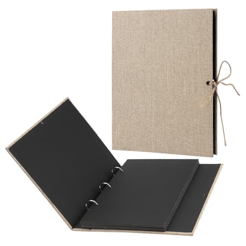 JIEHIN 2 Stück Fotoalbum zum Selbstgestalten, 26,5 x 21cm DIY Fotobuch Scrapbook mit 60 Schwarze Seiten, Fotobuch zum Einkleben, Scrapbook, Selbstklebende Fotoalben für Bastelprojekt, Kunst von JIEHIN