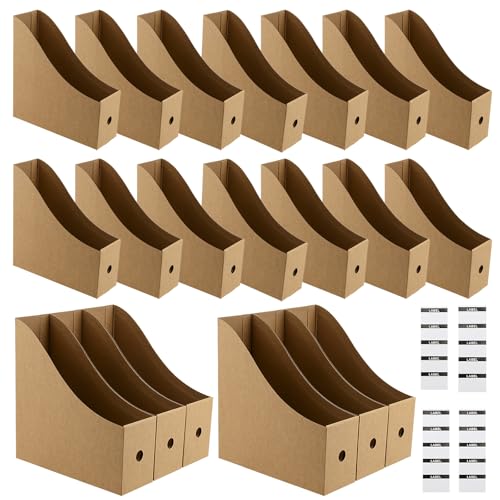 JIEHIN 20 Stück Braun Zeitschriftensammler aus Kraftpapier, 26 x 9x 27 cm Schreibtisch Stehsammler Pappe Zeitschriftenhalter A4 Aktenhalter mit Etiketten für Bürobedarf, Datei Ordner JIEHIN 20 Stück Braun Zeitschriftensammler aus Kraftpapier, 26 x 9x 27 cm Schreibtisch Stehsammler Pappe Zeitschriftenhalter A4 Aktenhalter mit Etiketten für Bürobedarf, Datei Ordner von JIEHIN