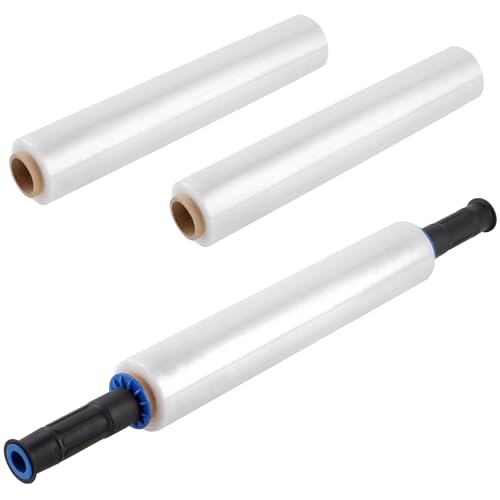 JIEHIN 3 Stück Stretchfolie 38 cm x 150 m, Strechfolienrolle Verpackungsfolie mit Griffen, Verpackungsfolie Auf Rolle Wickelfolie Stretchfolie Umzugsfolie für Möbel, Paletten Verpackung JIEHIN 3 Stück Stretchfolie 38 cm x 150 m, Strechfolienrolle Verpackungsfolie mit Griffen, Verpackungsfolie Auf Rolle Wickelfolie Stretchfolie Umzugsfolie für Möbel, Paletten Verpackung von JIEHIN